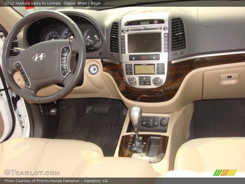 Glacier White / Beige 2012 Hyundai Santa Fe Limited