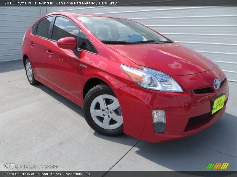 Barcelona Red Metallic / Dark Gray 2011 Toyota Prius Hybrid III