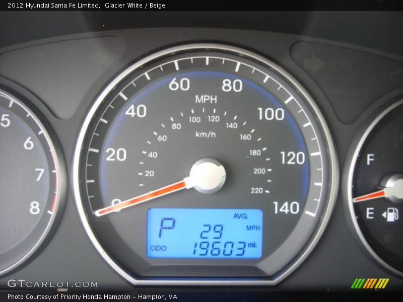 Glacier White / Beige 2012 Hyundai Santa Fe Limited