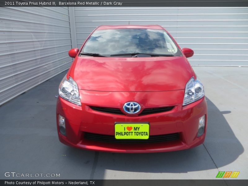 Barcelona Red Metallic / Dark Gray 2011 Toyota Prius Hybrid III