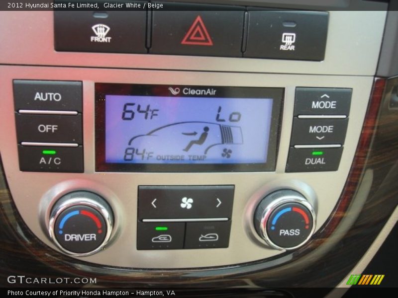 Glacier White / Beige 2012 Hyundai Santa Fe Limited