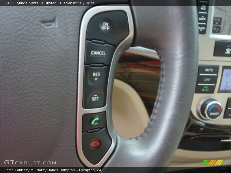 Glacier White / Beige 2012 Hyundai Santa Fe Limited