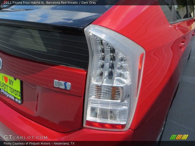 Barcelona Red Metallic / Dark Gray 2011 Toyota Prius Hybrid III