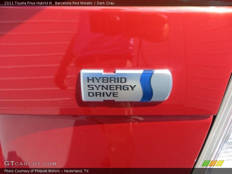 Barcelona Red Metallic / Dark Gray 2011 Toyota Prius Hybrid III