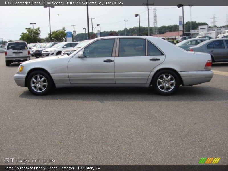 Brilliant Silver Metallic / Black/Grey 1997 Mercedes-Benz S 500 Sedan