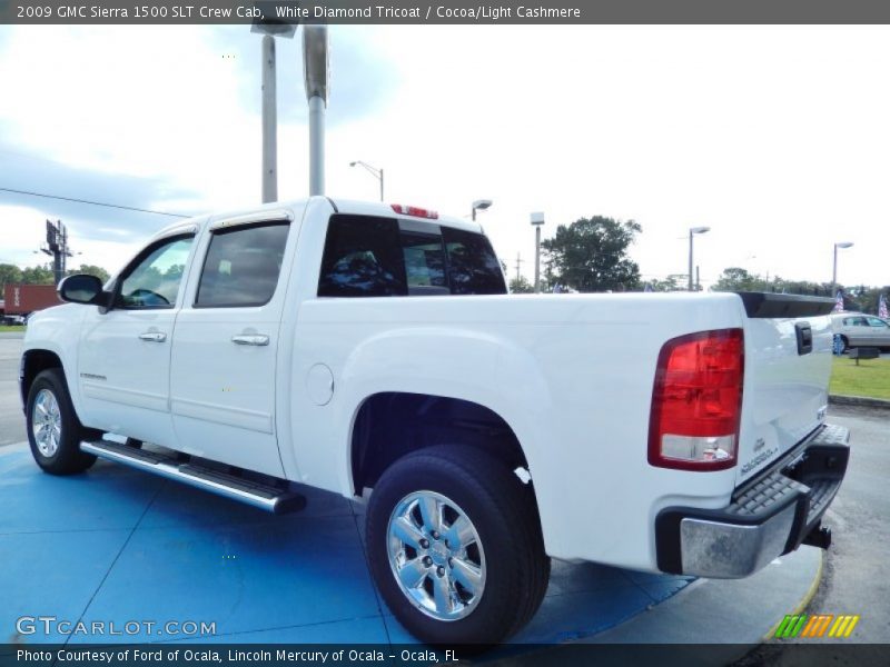 White Diamond Tricoat / Cocoa/Light Cashmere 2009 GMC Sierra 1500 SLT Crew Cab