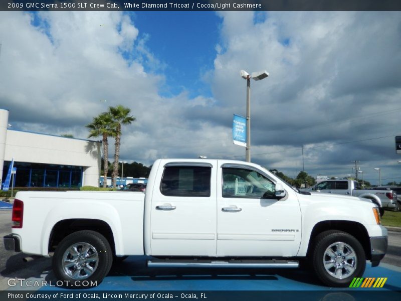 White Diamond Tricoat / Cocoa/Light Cashmere 2009 GMC Sierra 1500 SLT Crew Cab