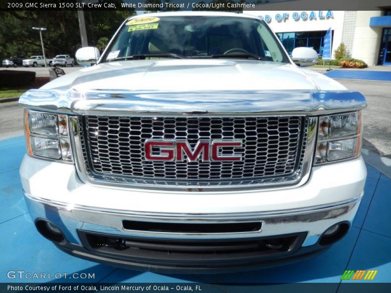 White Diamond Tricoat / Cocoa/Light Cashmere 2009 GMC Sierra 1500 SLT Crew Cab
