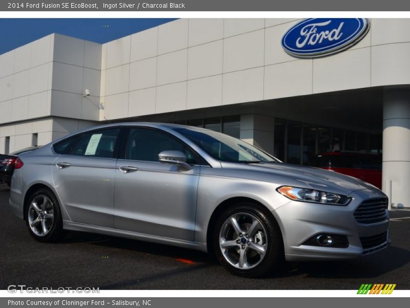 Ingot Silver / Charcoal Black 2014 Ford Fusion SE EcoBoost