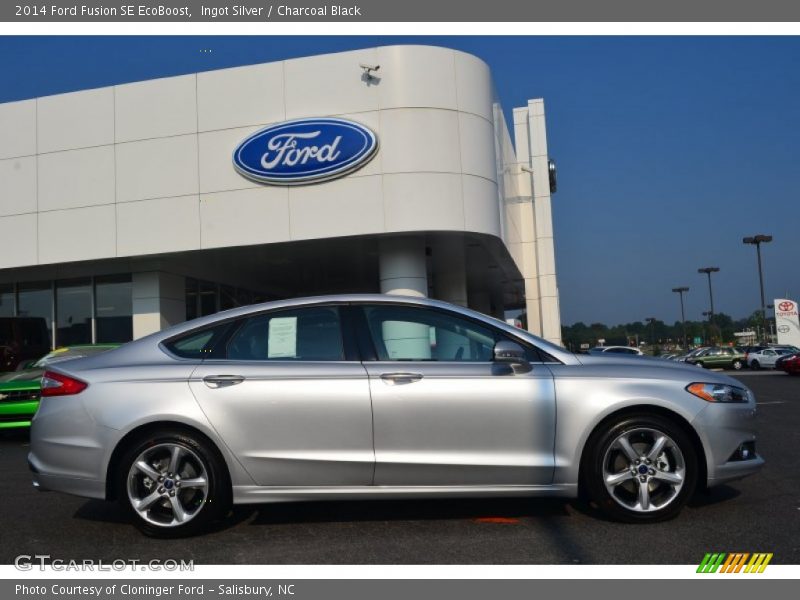Ingot Silver / Charcoal Black 2014 Ford Fusion SE EcoBoost
