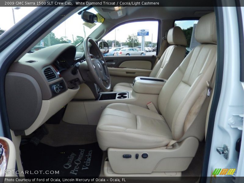 White Diamond Tricoat / Cocoa/Light Cashmere 2009 GMC Sierra 1500 SLT Crew Cab