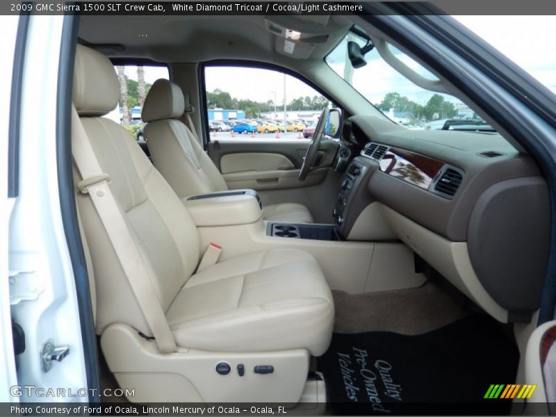 White Diamond Tricoat / Cocoa/Light Cashmere 2009 GMC Sierra 1500 SLT Crew Cab
