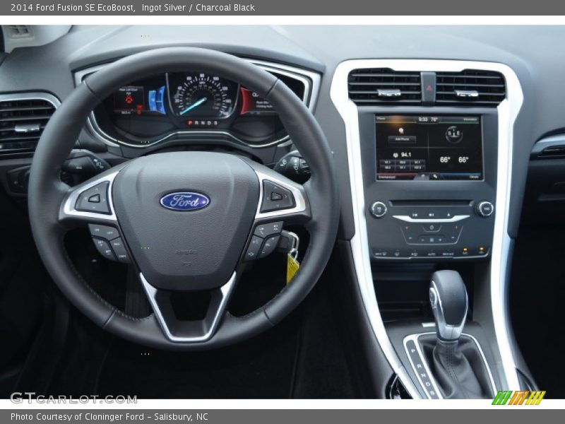 Ingot Silver / Charcoal Black 2014 Ford Fusion SE EcoBoost