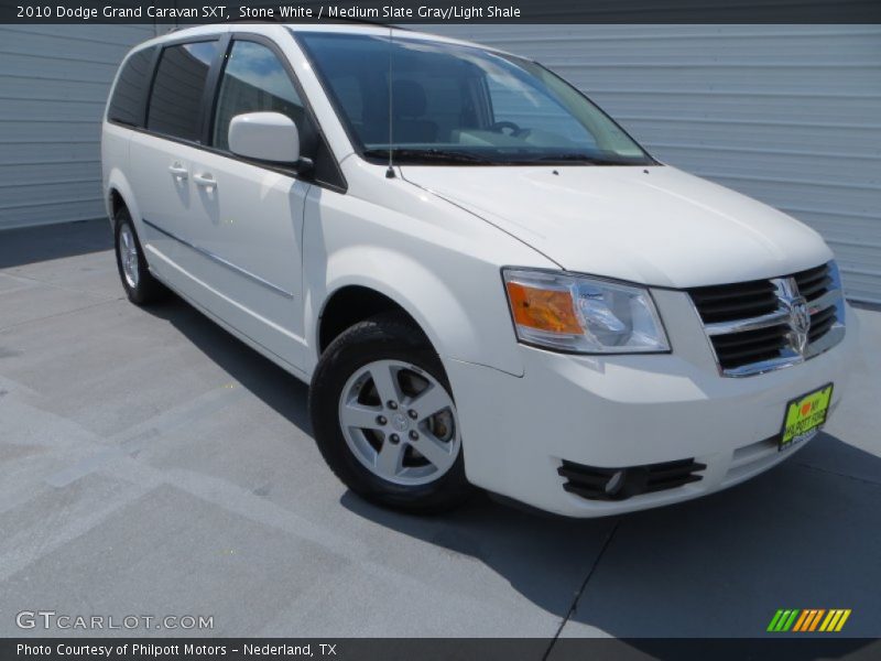 Stone White / Medium Slate Gray/Light Shale 2010 Dodge Grand Caravan SXT