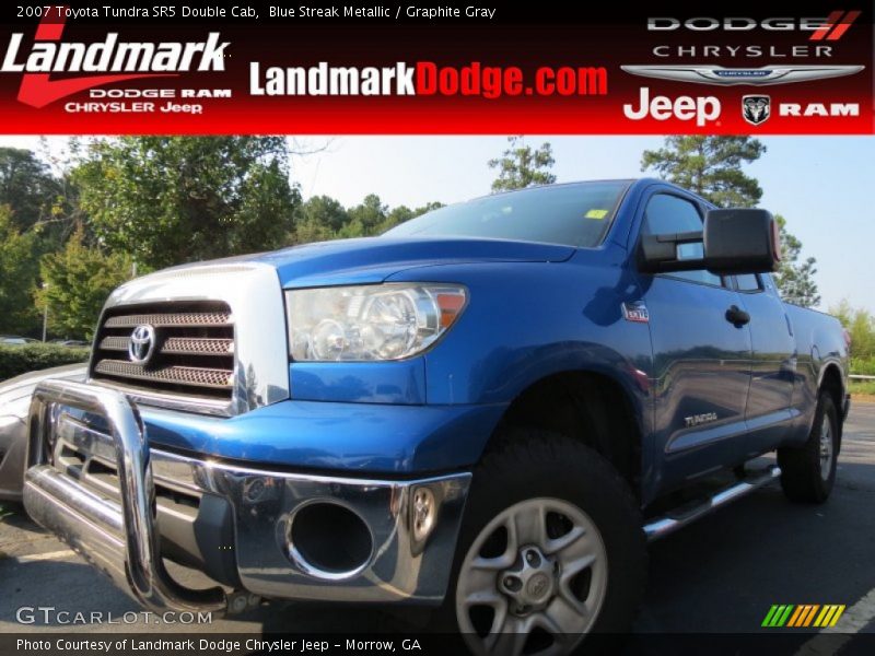 Blue Streak Metallic / Graphite Gray 2007 Toyota Tundra SR5 Double Cab