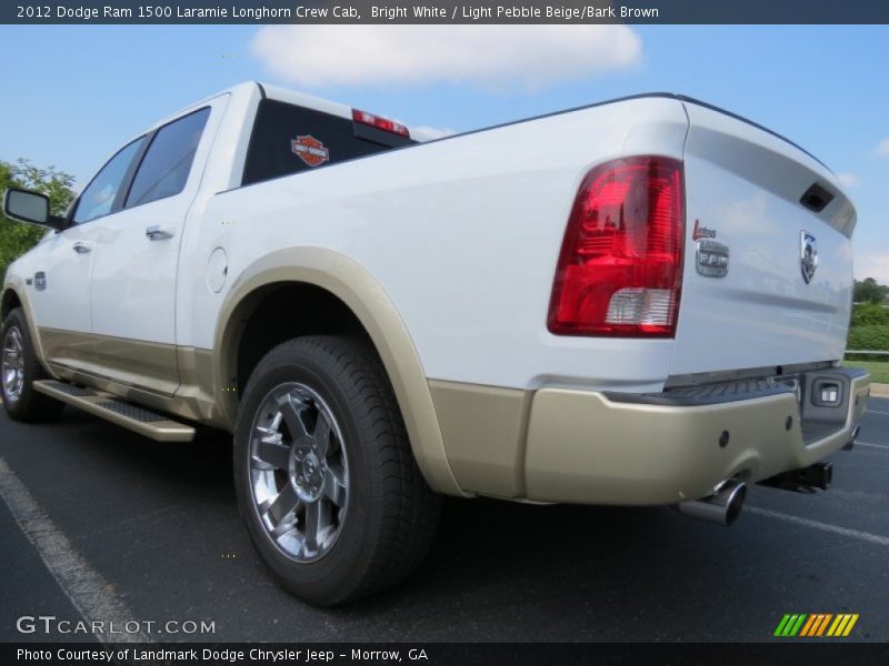 Bright White / Light Pebble Beige/Bark Brown 2012 Dodge Ram 1500 Laramie Longhorn Crew Cab