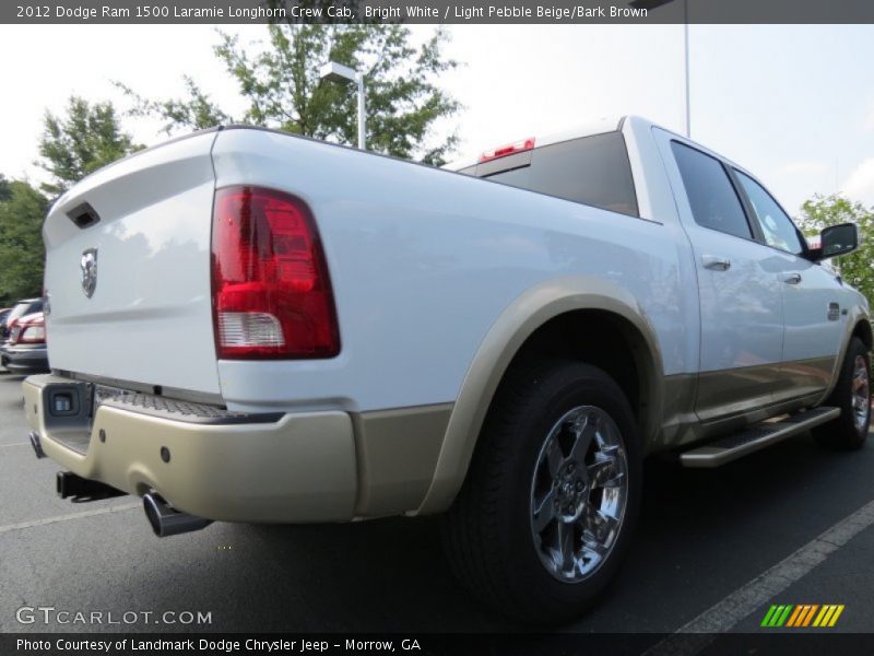 Bright White / Light Pebble Beige/Bark Brown 2012 Dodge Ram 1500 Laramie Longhorn Crew Cab