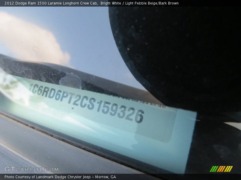 Bright White / Light Pebble Beige/Bark Brown 2012 Dodge Ram 1500 Laramie Longhorn Crew Cab