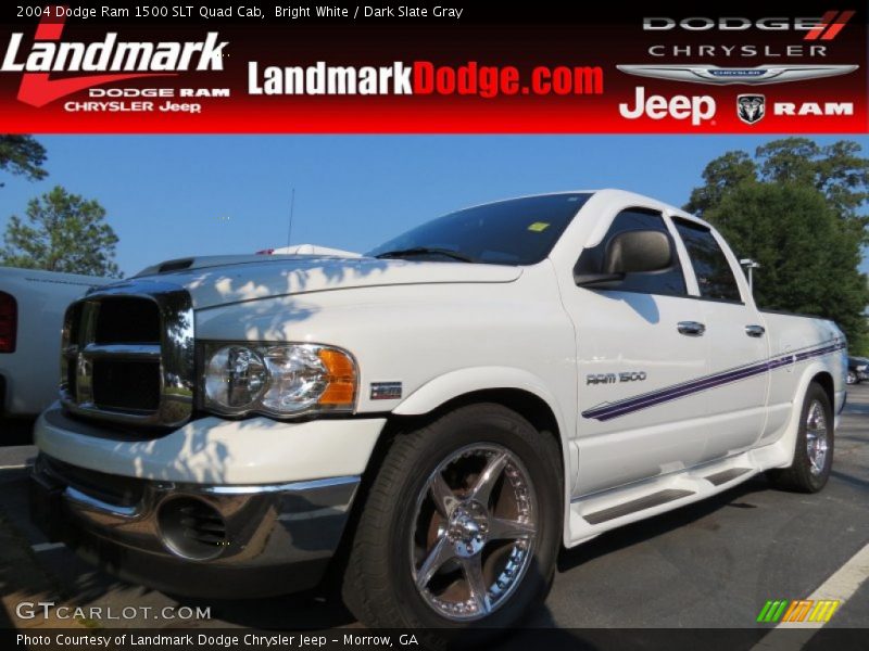 Bright White / Dark Slate Gray 2004 Dodge Ram 1500 SLT Quad Cab