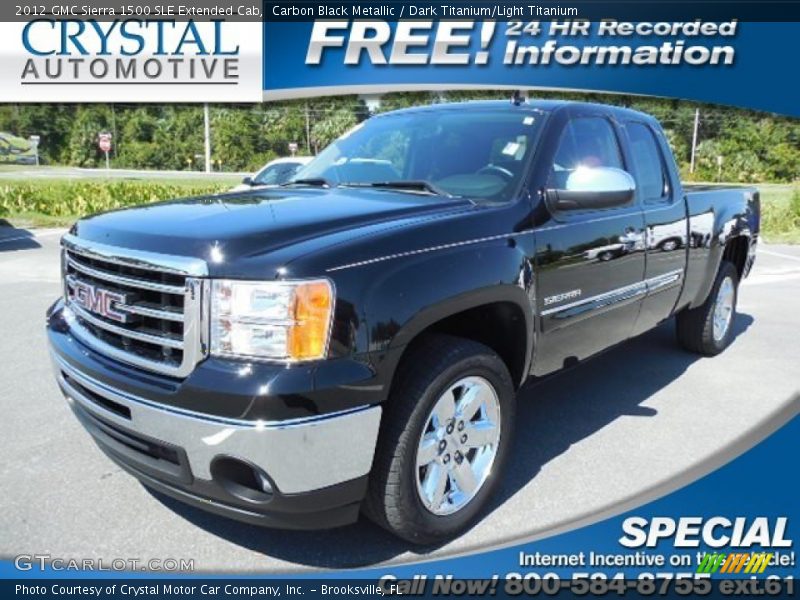 Carbon Black Metallic / Dark Titanium/Light Titanium 2012 GMC Sierra 1500 SLE Extended Cab