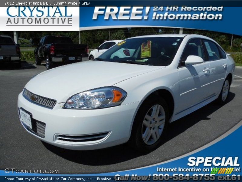 Summit White / Gray 2012 Chevrolet Impala LT