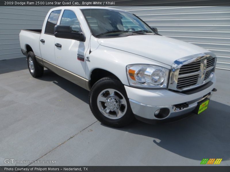 Bright White / Khaki 2009 Dodge Ram 2500 Lone Star Quad Cab