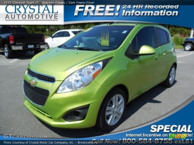 Jalapeno (Green) / Dark Pewter/Silver 2013 Chevrolet Spark LT