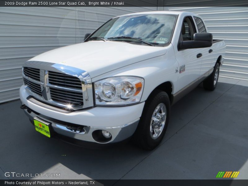 Bright White / Khaki 2009 Dodge Ram 2500 Lone Star Quad Cab