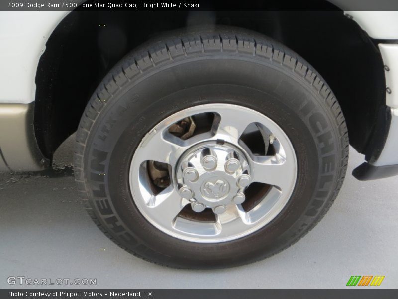 Bright White / Khaki 2009 Dodge Ram 2500 Lone Star Quad Cab