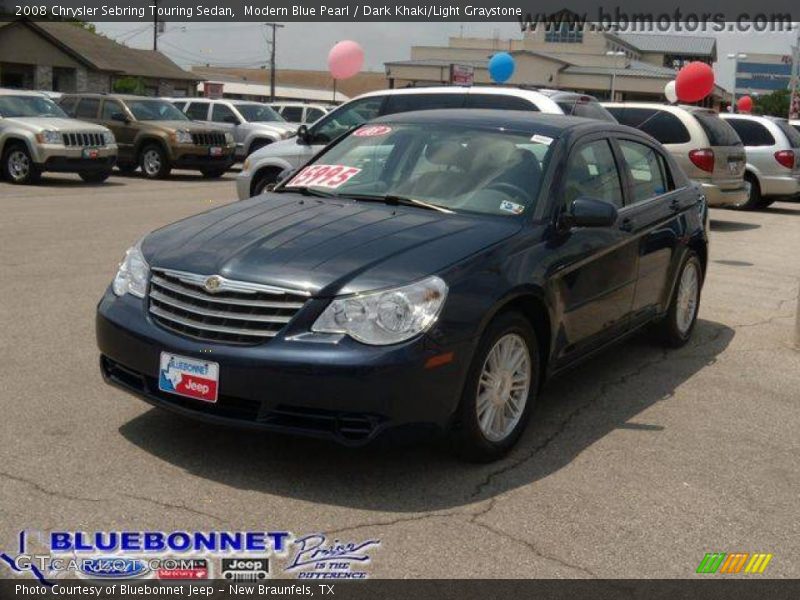 Modern Blue Pearl / Dark Khaki/Light Graystone 2008 Chrysler Sebring Touring Sedan