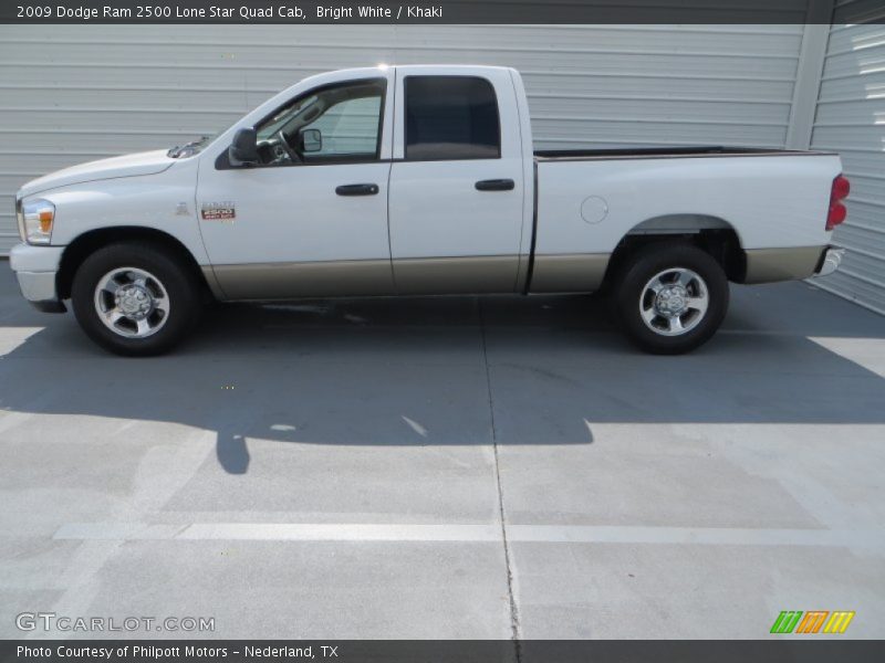 Bright White / Khaki 2009 Dodge Ram 2500 Lone Star Quad Cab