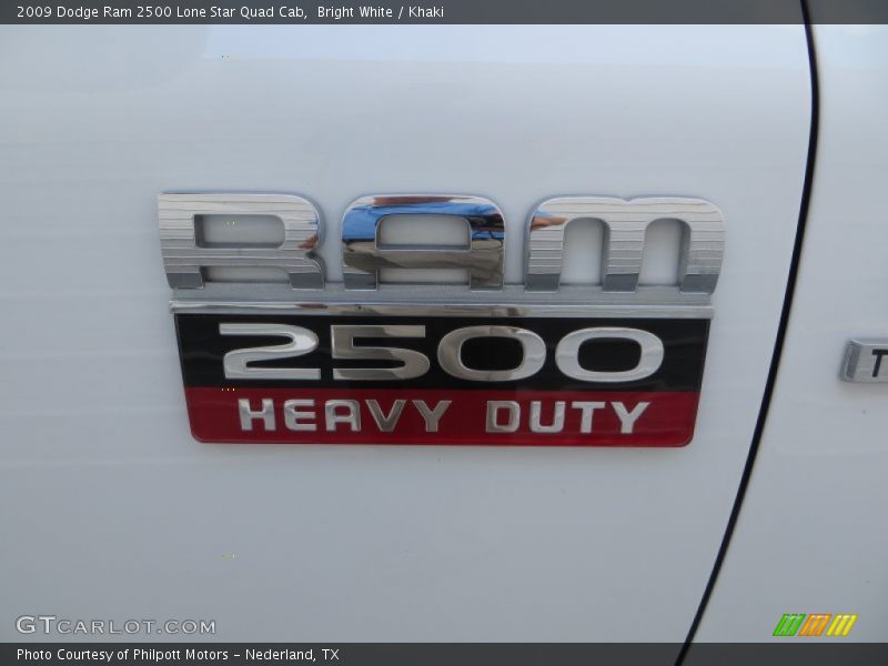 Bright White / Khaki 2009 Dodge Ram 2500 Lone Star Quad Cab
