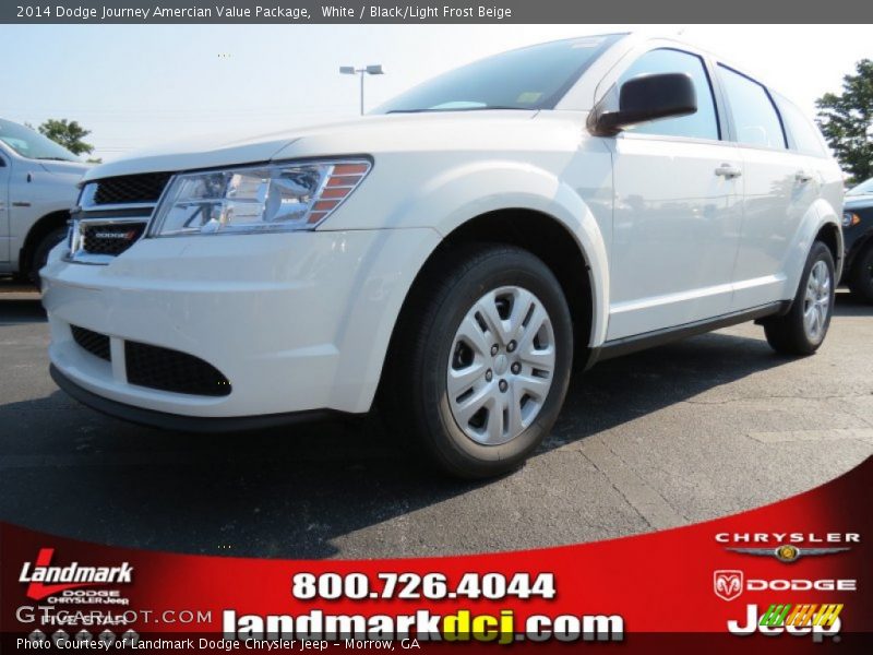 White / Black/Light Frost Beige 2014 Dodge Journey Amercian Value Package