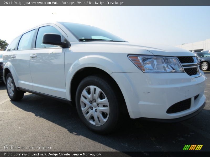 White / Black/Light Frost Beige 2014 Dodge Journey Amercian Value Package