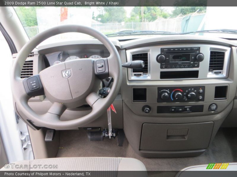 Bright White / Khaki 2009 Dodge Ram 2500 Lone Star Quad Cab