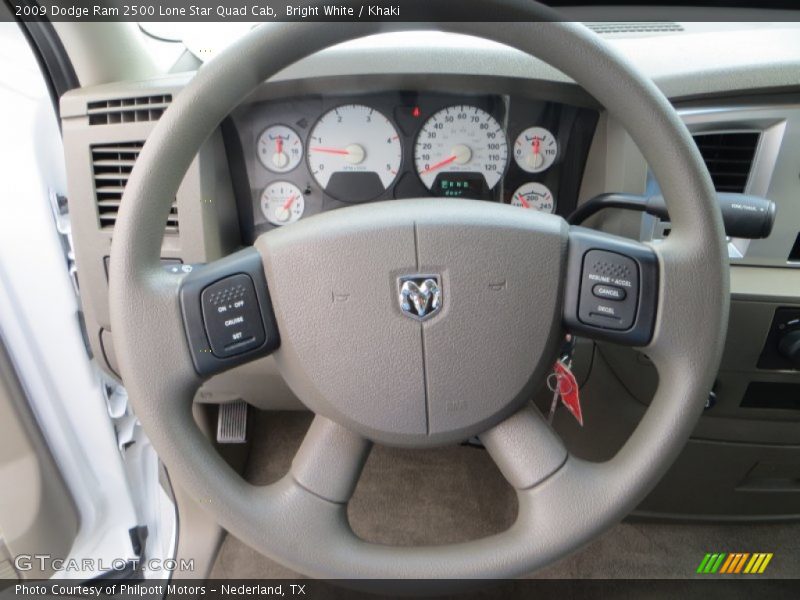 Bright White / Khaki 2009 Dodge Ram 2500 Lone Star Quad Cab