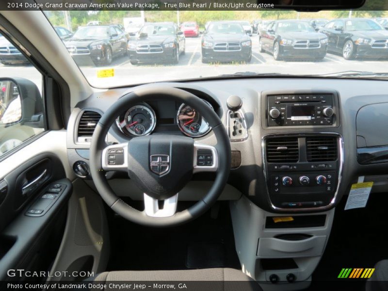True Blue Pearl / Black/Light Graystone 2014 Dodge Grand Caravan American Value Package