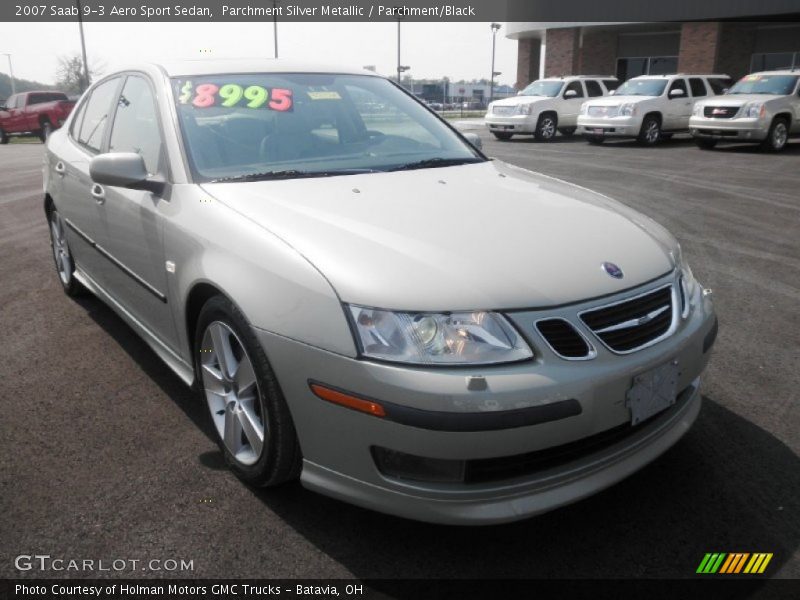 Parchment Silver Metallic / Parchment/Black 2007 Saab 9-3 Aero Sport Sedan