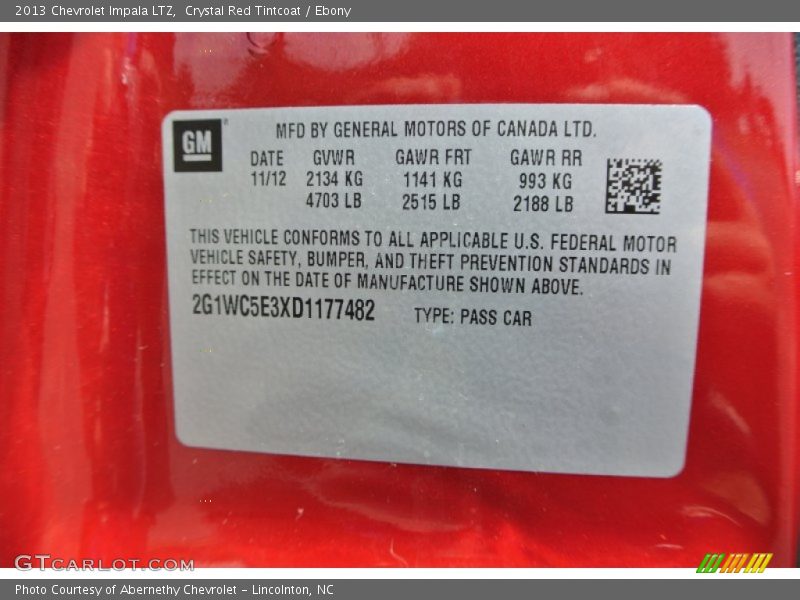 Crystal Red Tintcoat / Ebony 2013 Chevrolet Impala LTZ