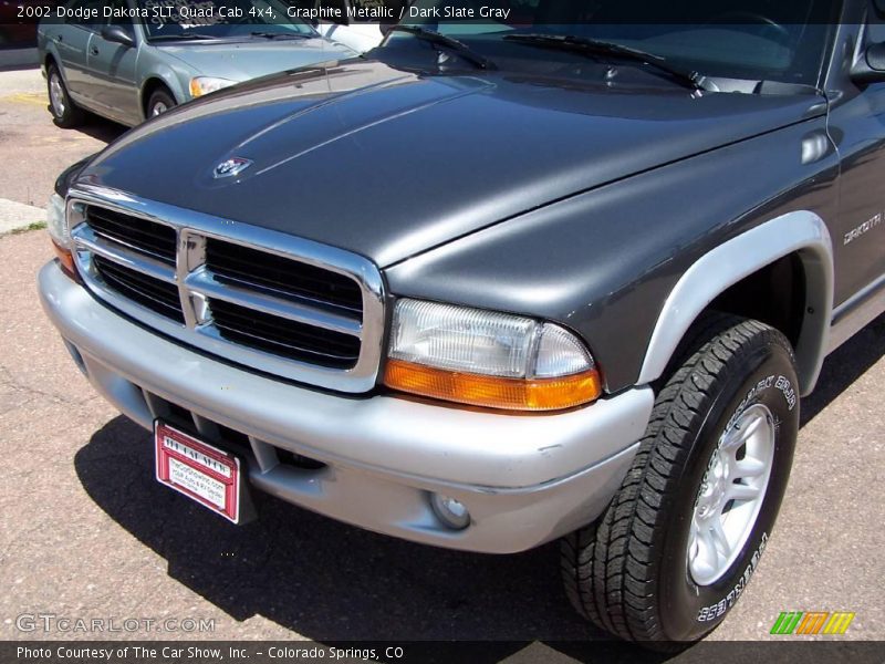 Graphite Metallic / Dark Slate Gray 2002 Dodge Dakota SLT Quad Cab 4x4