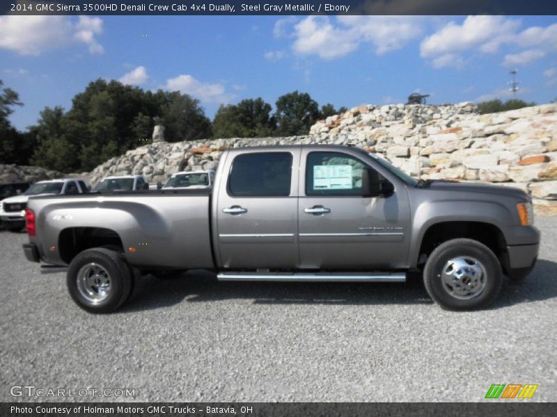 Steel Gray Metallic / Ebony 2014 GMC Sierra 3500HD Denali Crew Cab 4x4 Dually