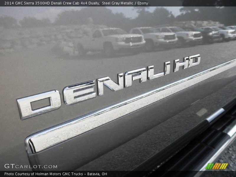 Steel Gray Metallic / Ebony 2014 GMC Sierra 3500HD Denali Crew Cab 4x4 Dually