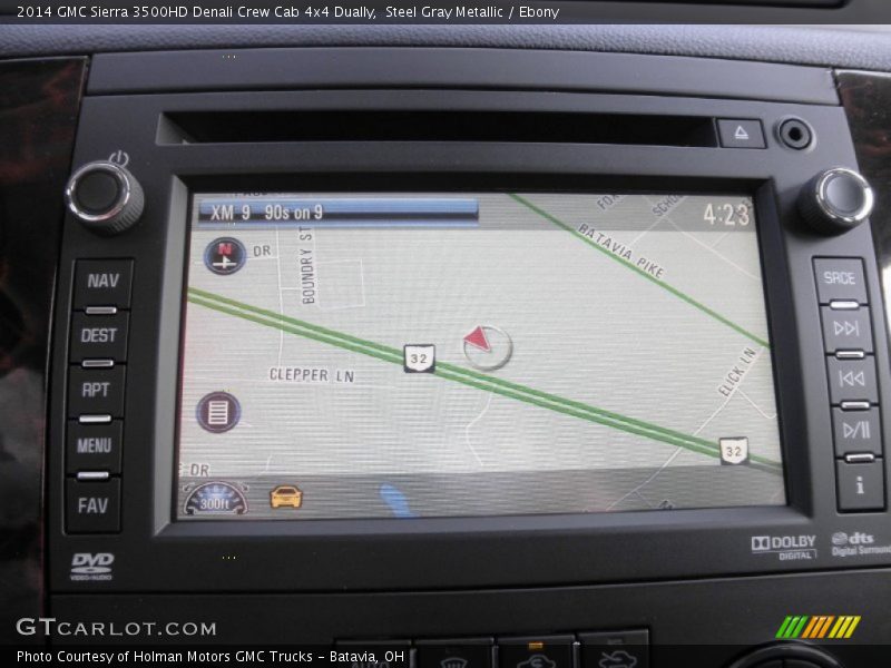 Steel Gray Metallic / Ebony 2014 GMC Sierra 3500HD Denali Crew Cab 4x4 Dually