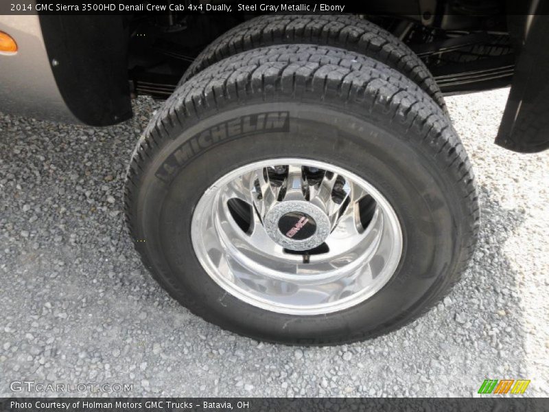 Steel Gray Metallic / Ebony 2014 GMC Sierra 3500HD Denali Crew Cab 4x4 Dually