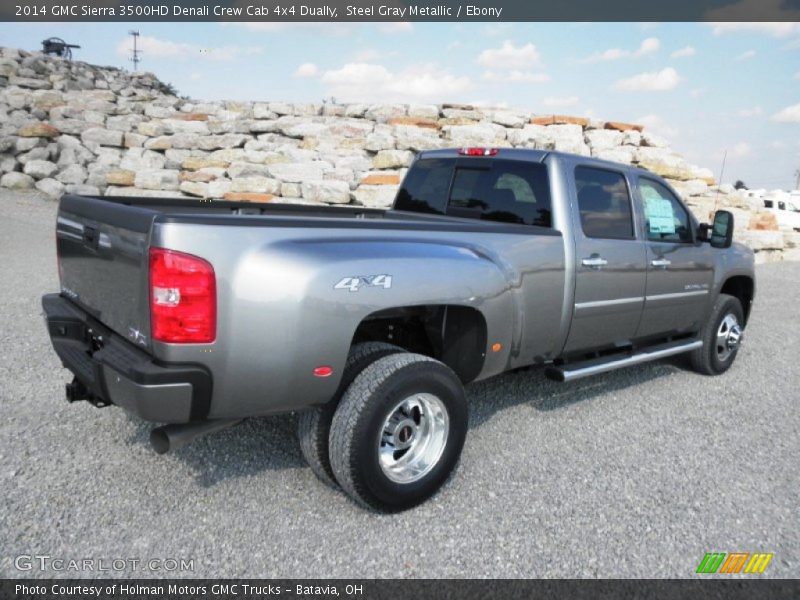 Steel Gray Metallic / Ebony 2014 GMC Sierra 3500HD Denali Crew Cab 4x4 Dually