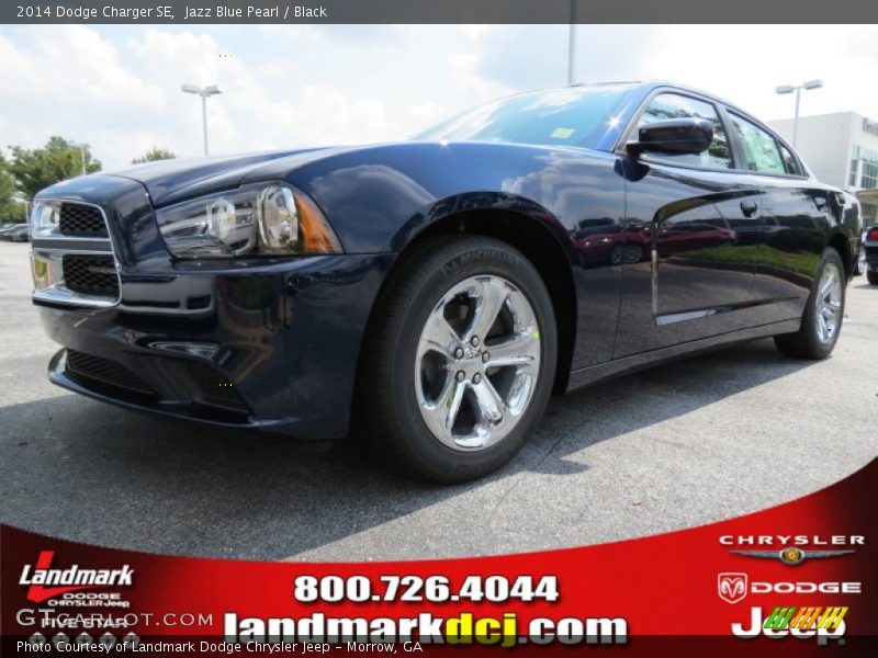 Jazz Blue Pearl / Black 2014 Dodge Charger SE