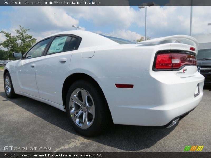 Bright White / Black/Light Frost Beige 2014 Dodge Charger SE
