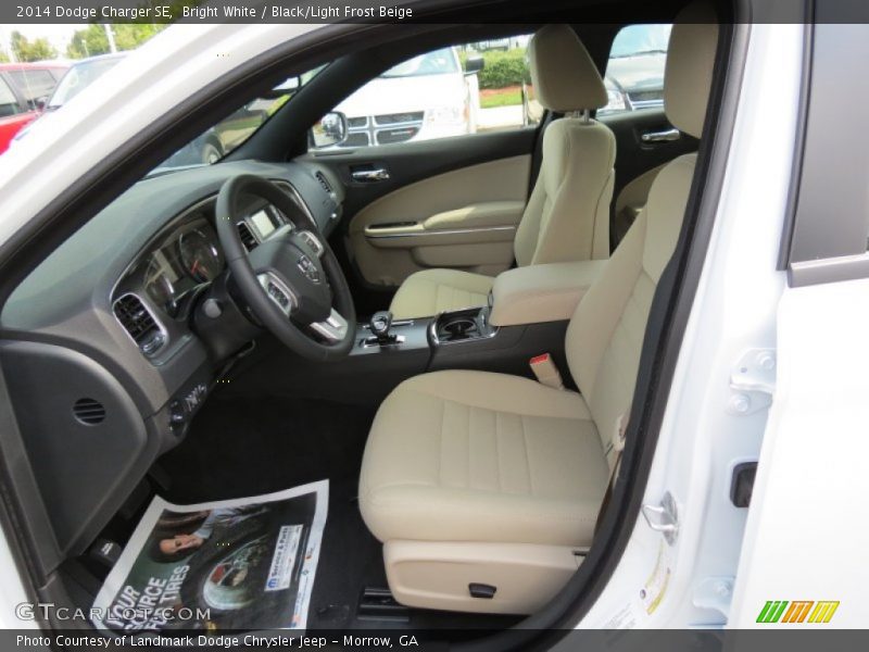 Bright White / Black/Light Frost Beige 2014 Dodge Charger SE