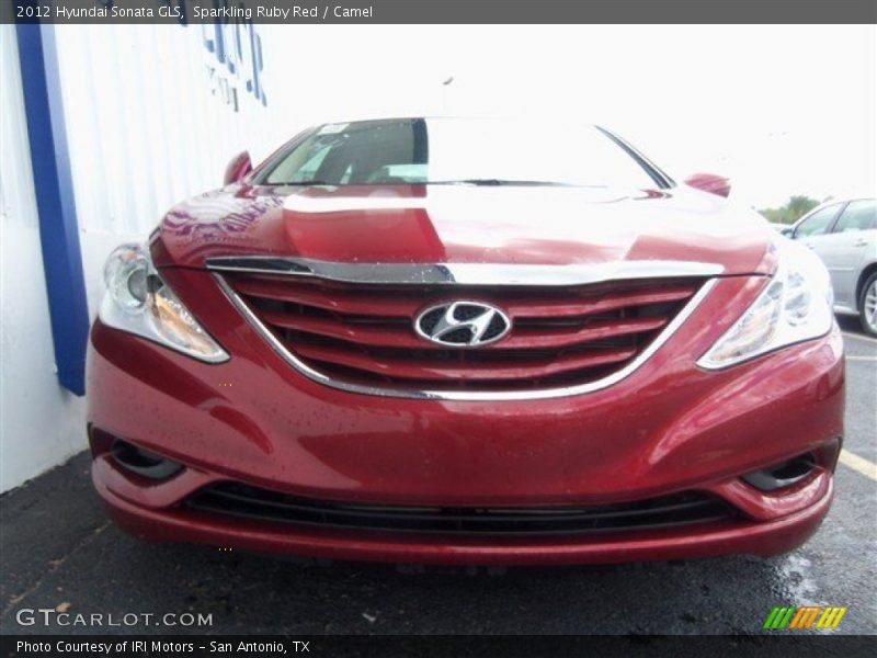 Sparkling Ruby Red / Camel 2012 Hyundai Sonata GLS