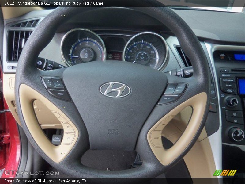 Sparkling Ruby Red / Camel 2012 Hyundai Sonata GLS